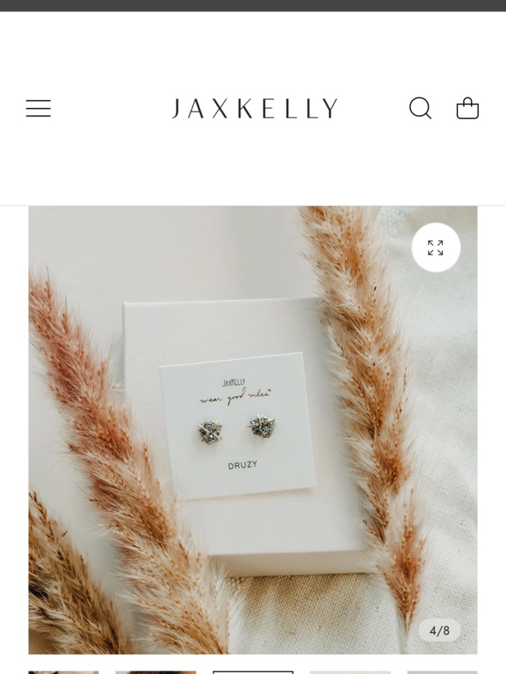 JaxKelly Silver Druzy 18k Gold Plated Sterling Silver Stud Earrings